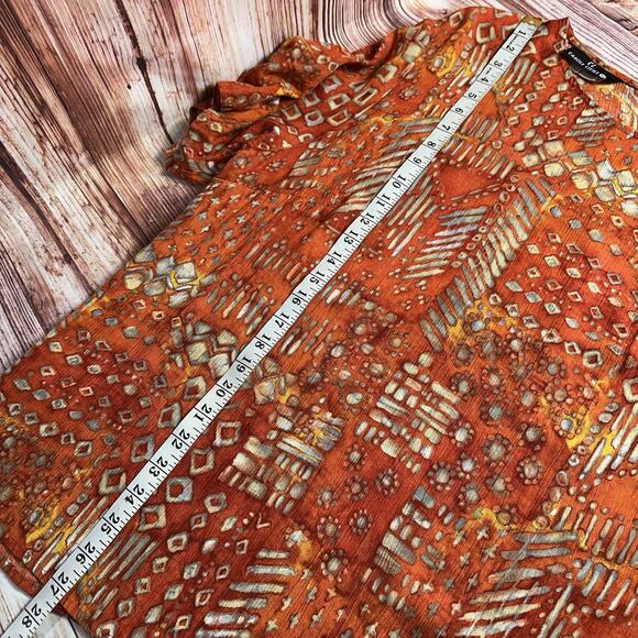 Vintage Carole Little Size 20-22 Orange Top Maxi Skirt Set Boho Peasant Cottage - Picture 4 of 12